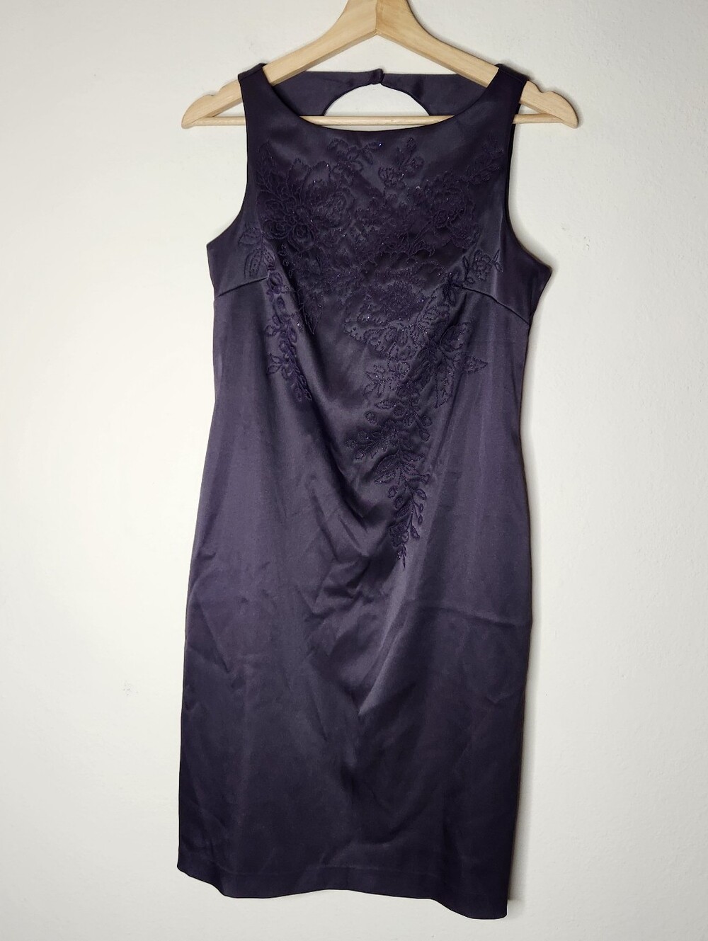 CDC Petite 10 Womens Purple Prom Formal Dress Floral Beaded